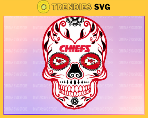 Kansas City Chiefs Skull NFL Svg Pdf Dxf Eps Png Silhouette Svg Download Instant Design 5526