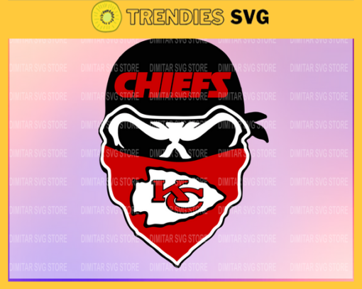 Kansas City Chiefs Skull NFL Svg Pdf Dxf Eps Png Silhouette Svg Download Instant Design 5527