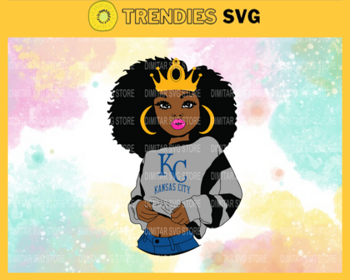 Kansas City Royals Black Girls Baseball SVG files Kansas City Royals svg Kansas City Royals png Kansas City Royals team Girls Mlb svg Design 5564