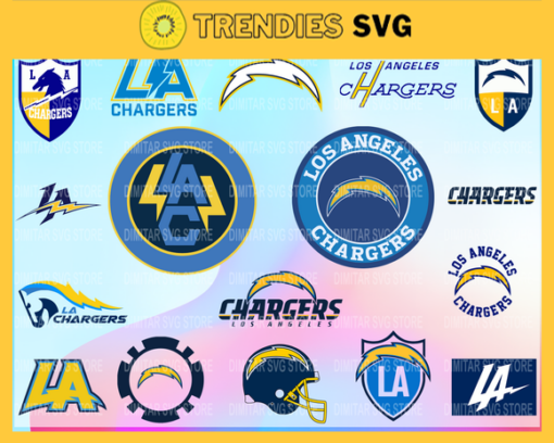 Los Angeles Chargers Bundle Logo SVG PNG EPS DXF PDF Football Design 5763