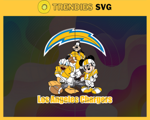 Los Angeles Chargers Cartoon Movie Svg Donald Duck Svg Mickey Svg Pluto Svg Chargers Svg Chargers Team Svg Design 5764
