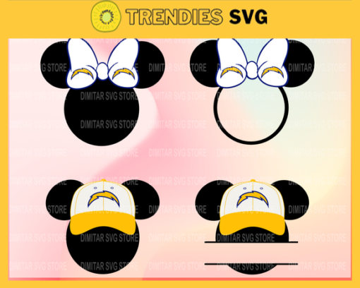 Los Angeles Chargers Disney Inspired printable graphic art Mickey Mouse SVG PNG EPS DXF PDF Football Design 5749