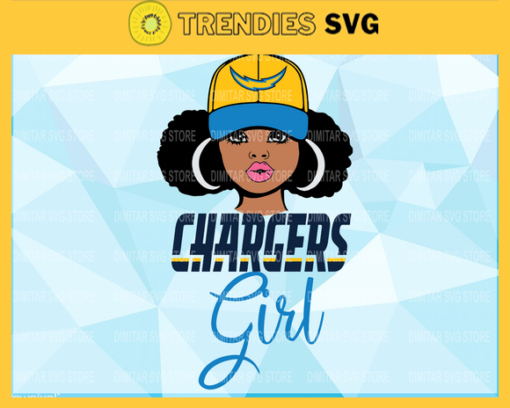 Los Angeles Chargers Girl NFL Svg Pdf Dxf Eps Png Silhouette Svg Download Instant Design 5790