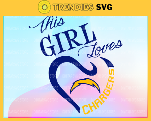 Los Angeles Chargers Girl NFL Svg Pdf Dxf Eps Png Silhouette Svg Download Instant Design 5792