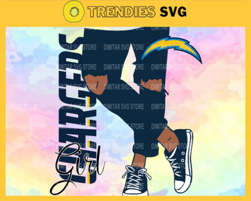 Los Angeles Chargers Girl with Jean Svg Pdf Dxf Eps Png Silhouette Svg Download Instant Design 5794