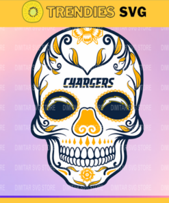 Los Angeles Chargers Skull NFL Svg Pdf Dxf Eps Png Silhouette Svg Download Instant Design 5827