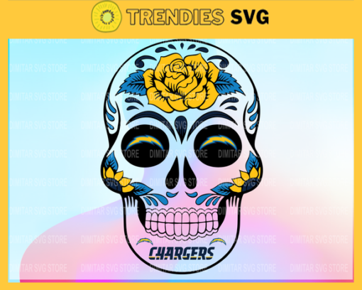 Los Angeles Chargers Skull SVG PNG EPS DXF PDF Football Design 5829
