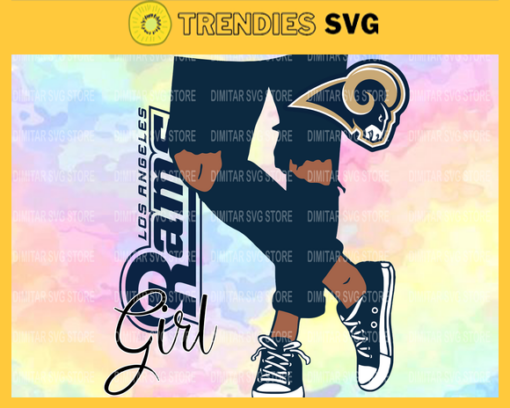 Los Angeles Rams Girl with Jean Svg Pdf Dxf Eps Png Silhouette Svg Download Instant Design 5934