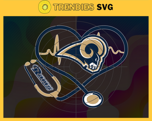 Los Angeles Rams Heart Stethoscope Svg Rams Nurse Svg Nurse Svg Rams Svg Rams Png Rams Logo Svg Design 5941