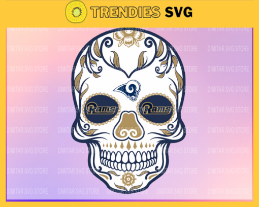 Los Angeles Rams Skull NFL Svg Pdf Dxf Eps Png Silhouette Svg Download Instant Design 5968