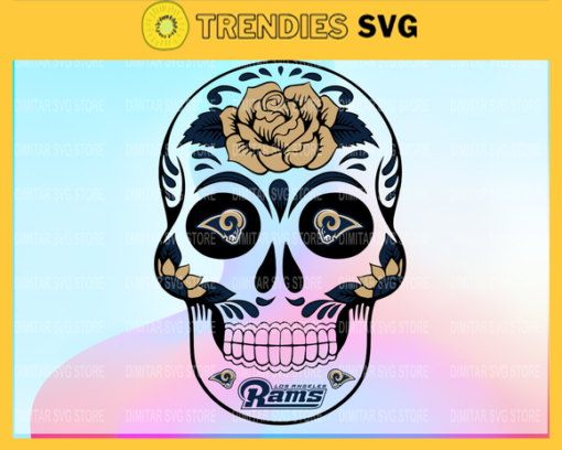 Los Angeles Rams Skull SVG PNG EPS DXF PDF Football Design 5970