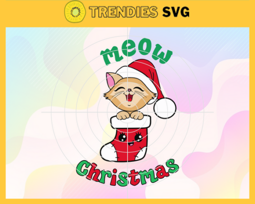 Meow Christmas Stocking Svg Meow Christmas Svg Funny Cat Svg Christmas Meow Svg Kitty Svg Cute Cat Svg Design 6138