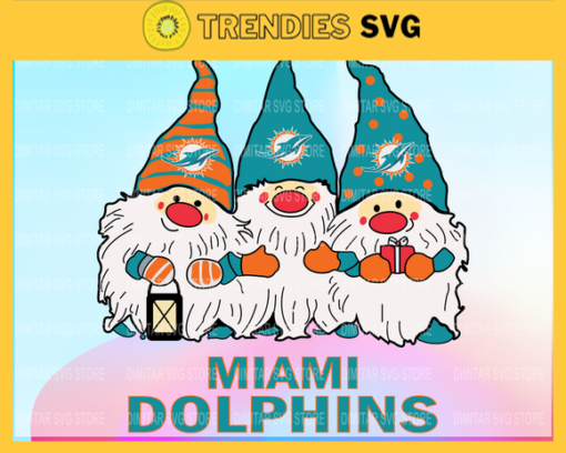 Miami Dolphins And Triples Gnomes Sport Svg Gnomes Svg Football NFL Team Design 6256