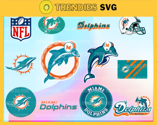 Miami Dolphins Bundle Logo SVG PNG EPS DXF PDF Football Design 6268
