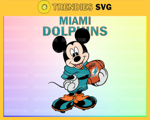 Miami Dolphins Disney Inspired printable graphic art Mickey Mouse SVG PNG EPS DXF PDF Football Design 6253