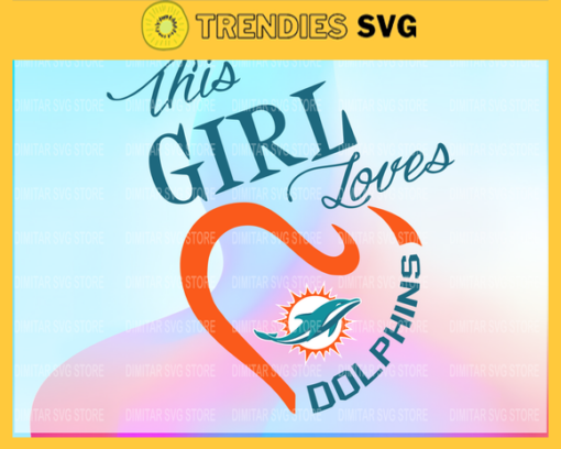 Miami Dolphins Girl NFL Svg Pdf Dxf Eps Png Silhouette Svg Download Instant Design 6296