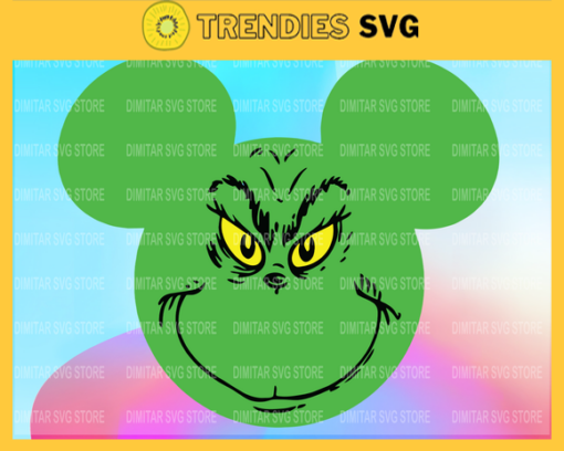 Mickey Grinch Christmas face SVG Disney Grinch Christmas Svg Mickey Grinch face Clipart Grinch printNcut Silhouette Cricut Cameo Grinch face svg Design 6431