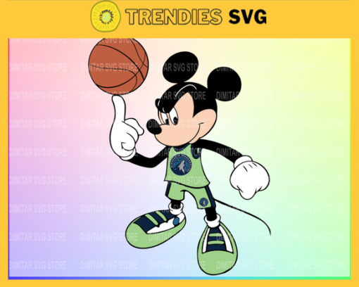 Minnesota Timberwolves Mickey NBA Sport Team Logo Basketball SVG cut file for cricut files Clip Art Digital Files vector Svg Eps Png Dxf Pdf Design 6464 Design 6464
