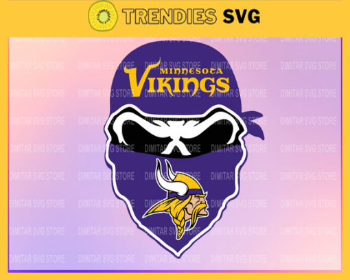 Minnesota Vikings Skull NFL Svg Pdf Dxf Eps Png Silhouette Svg Download Instant Design 6553