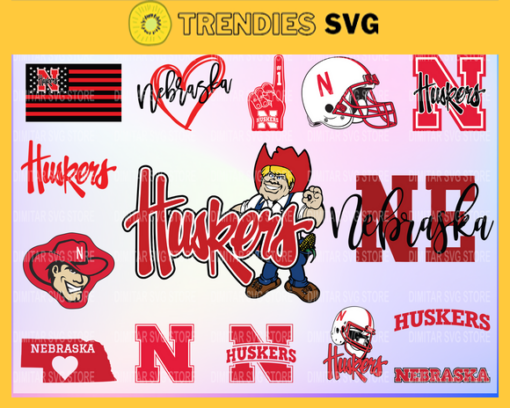 Nebraska Huskers bundle Logo Svg Eps Dxf Png Instant Download Digital Print Design 6720