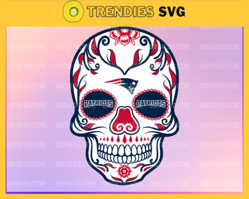 New England Patriots Skull NFL Svg Pdf Dxf Eps Png Silhouette Svg Download Instant Design 6820