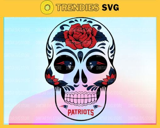 New England Patriots Skull SVG PNG EPS DXF PDF Football Design 6821