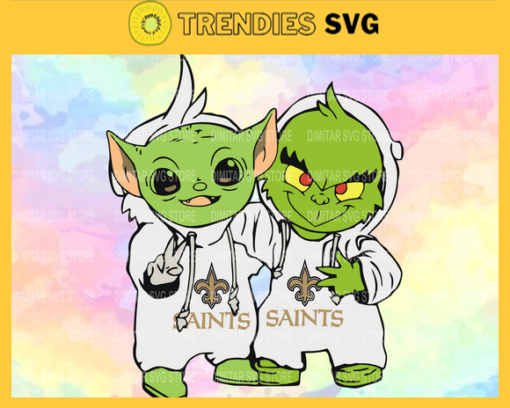 New Orleans Saints Baby Yoda And Grinch NFL Svg Instand Download Design 6871 Design 6871