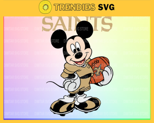 New Orleans Saints Disney Inspired printable graphic art Mickey Mouse SVG PNG EPS DXF PDF Football Design 6866