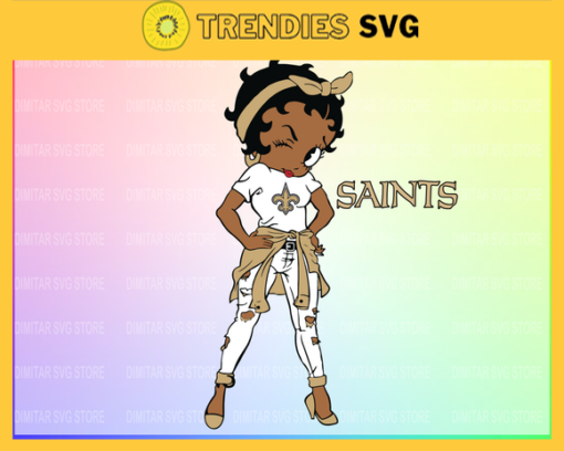 New Orleans Saints Girl NFL Svg Pdf Dxf Eps Png Silhouette Svg Download Instant Design 6909