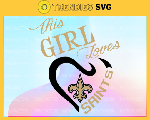 New Orleans Saints Girl NFL Svg Pdf Dxf Eps Png Silhouette Svg Download Instant Design 6910