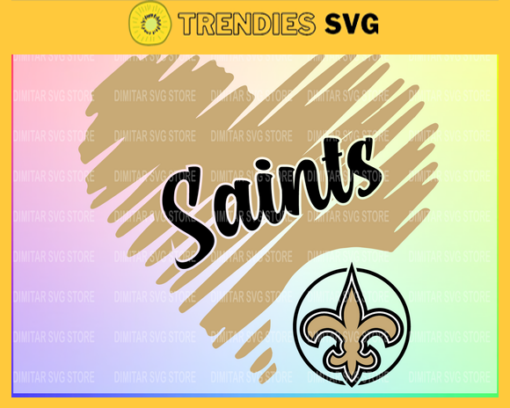 New Orleans Saints Heart NFL Svg Sport NFL Svg Heart T Shirt Heart Cut Files Silhouette Svg Download Instant Design 6918