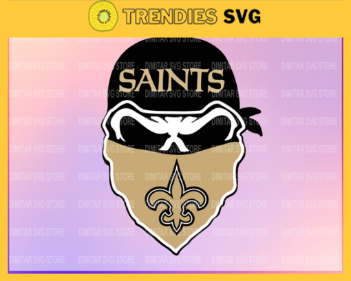 New Orleans Saints Skull NFL Svg Pdf Dxf Eps Png Silhouette Svg Download Instant Design 6947