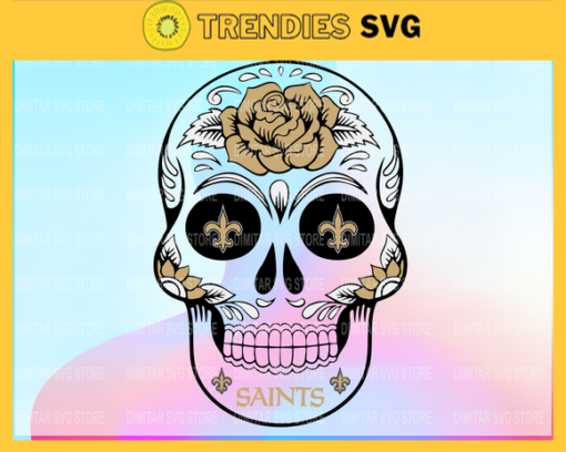New Orleans Saints Skull SVG PNG EPS DXF PDF Football Design 6949