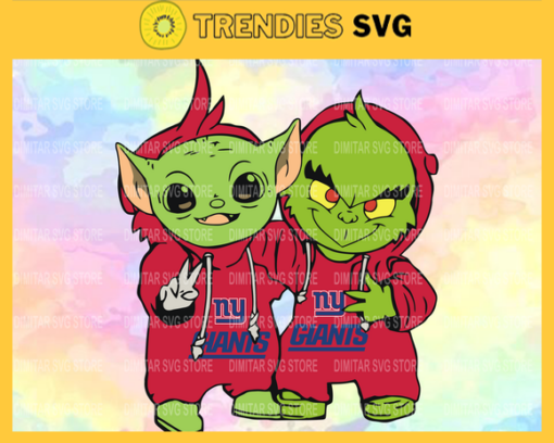 New York Giants Baby Yoda And Grinch NFL Svg Instand Download Design 6992 Design 6992