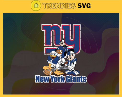 New York Giants Cartoon Movie Svg Donald Duck Svg Mickey Svg Pluto Svg Giants Svg Giants Team Svg Design 7003