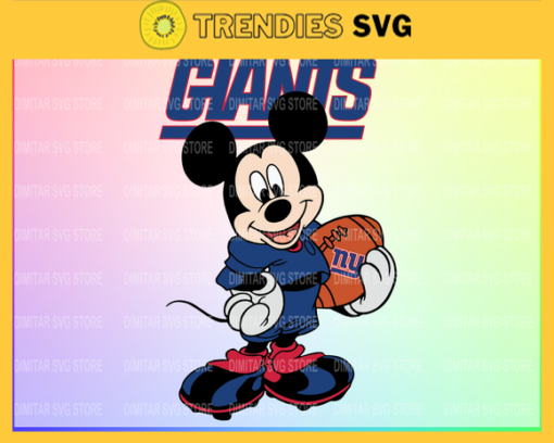 New York Giants Disney Inspired printable graphic art Mickey Mouse SVG PNG EPS DXF PDF Football Design 6988