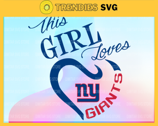 New York Giants Girl NFL Svg Pdf Dxf Eps Png Silhouette Svg Download Instant Design 7029