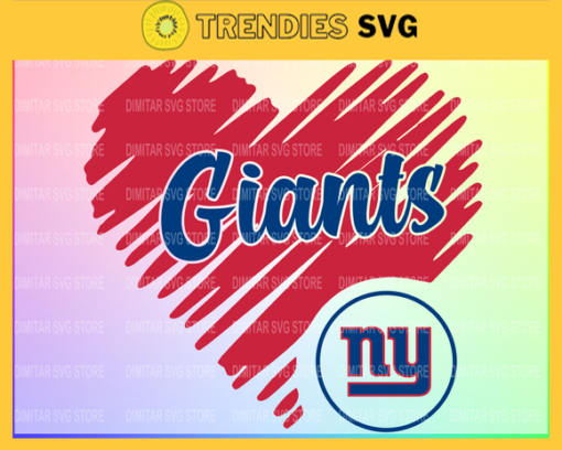 New York Giants Heart NFL Svg Sport NFL Svg Heart T Shirt Heart Cut Files Silhouette Svg Download Instant Design 7038