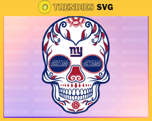 New York Giants Skull NFL Svg Pdf Dxf Eps Png Silhouette Svg Download Instant Design 7066