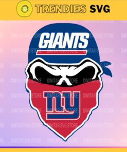 New York Giants Skull NFL Svg Pdf Dxf Eps Png Silhouette Svg Download Instant Design 7067