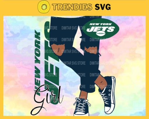 New York Jets Girl with Jean Svg Pdf Dxf Eps Png Silhouette Svg Download Instant Design 7125