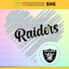Oakland Raiders Heart NFL Svg Sport NFL Svg Heart T Shirt Heart Cut Files Silhouette Svg Download Instant Design 7353