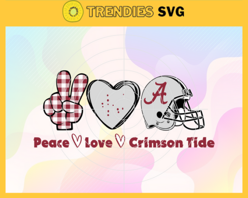 Peace Love Crimson Tide Svg Alabama Crimson Tide Svg Crimson Tide Svg Crimson Tide Logo svg Crimson Tide Peace Love Svg NCAA Peace Love Svg Design 7601