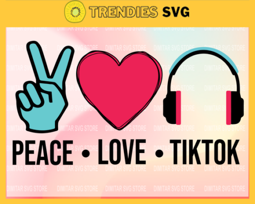 Peace Love TikTok SVG Peace love tiktok headphones sublimation iron on transfer images tik tok Design 7641