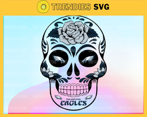 Philadelphia Eagles Skull SVG PNG EPS DXF PDF Football Design 7751