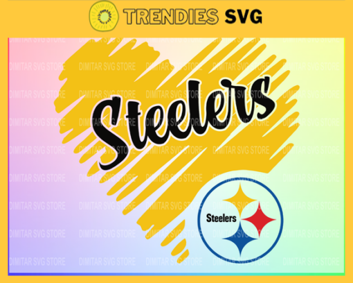 Pittsburgh Steelers Heart NFL Svg Sport NFL Svg Heart T Shirt Heart Cut Files Silhouette Svg Download Instant Design 7875