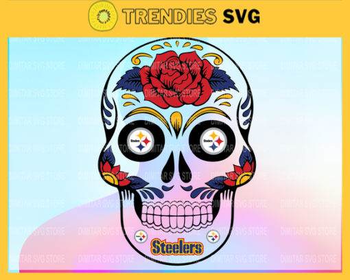 Pittsburgh Steelers Skull SVG PNG EPS DXF PDF Football Design 7906