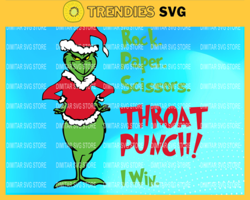 Rock Paper Scissors Throat Punch I Win Grinch Christmas Svg Eps Png Dxf Design 8205 Design 8205