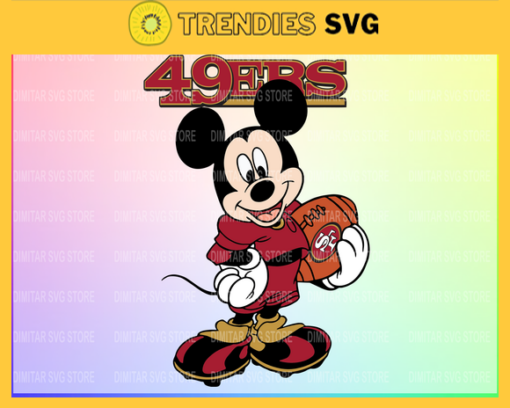 San Francisco 49ers Disney Inspired printable graphic art Mickey Mouse SVG PNG EPS DXF PDF Football Design 8258