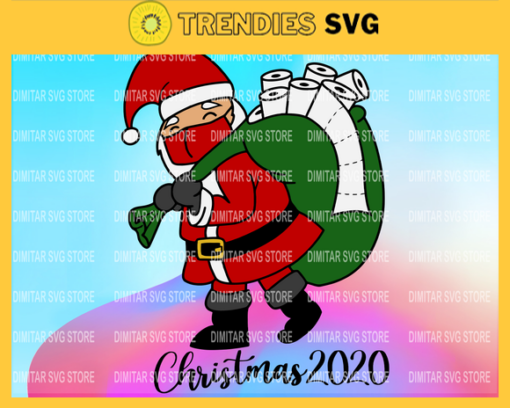 Santa Claus With Face mask And toilet Paper SVG Christmas 202 svg. Design 8388 Design 8388